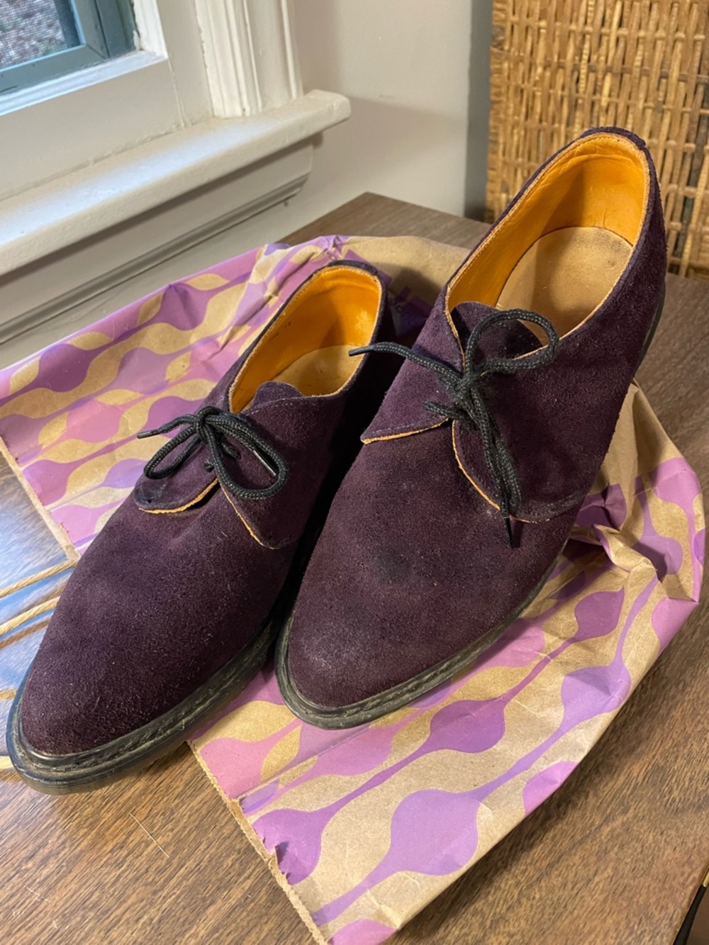 Vintage Dr. Martens Women's Purple Suede Oxfords